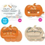 Happy Thanksgiving - 4 Fall Harvest Party Games - 10 Cards Each - What's Your Turkey Name, Photo Scavenger Hunt, This or That, Thankful A-Z - Gamerific Bundle