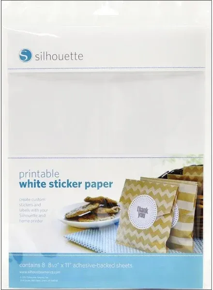 Silhouette printable white sticker paper MEDIA-WHT-ADH