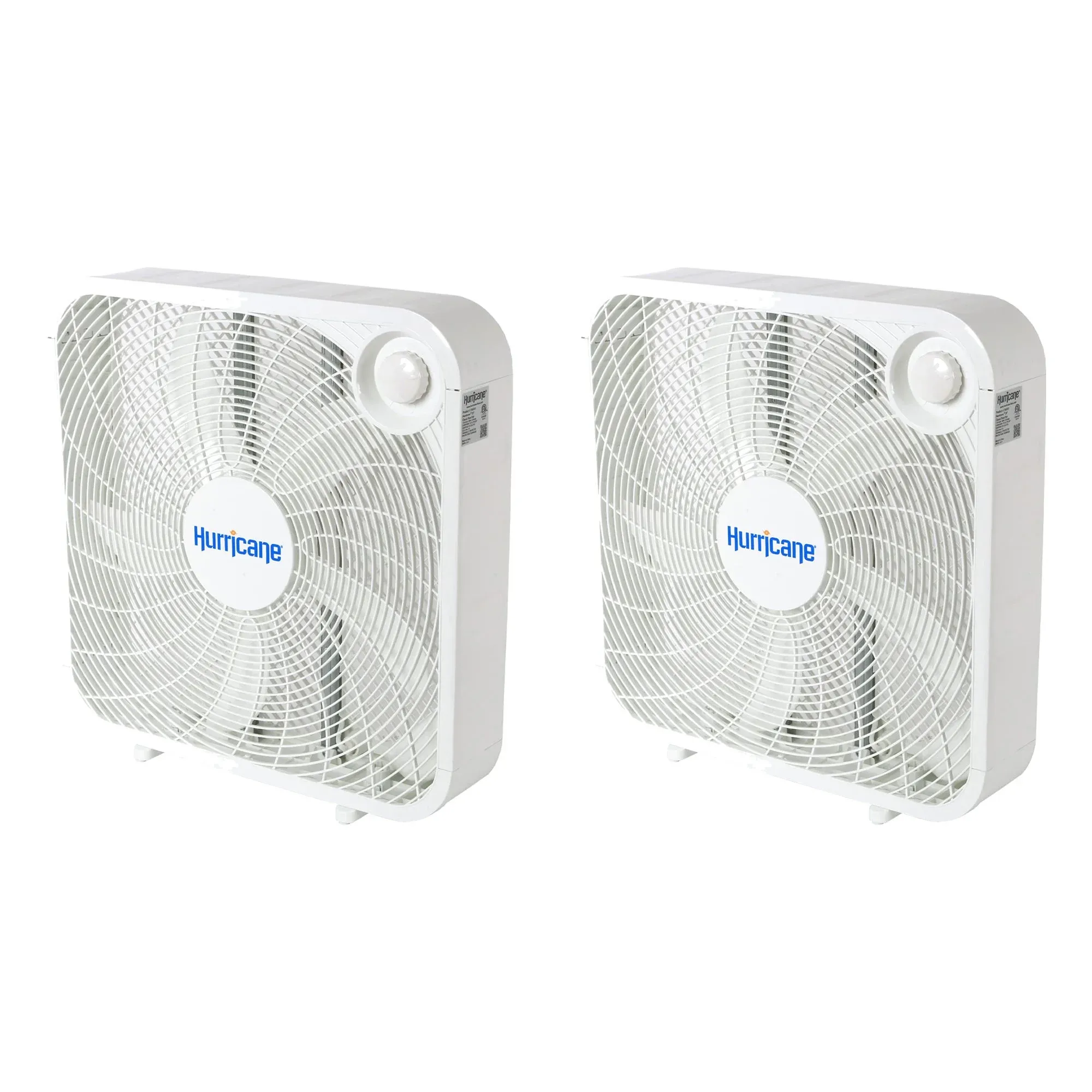 Hurricane 20&#034; Classic Series Floor Box Fan with 3 Speed Settings, 5 Pack, White