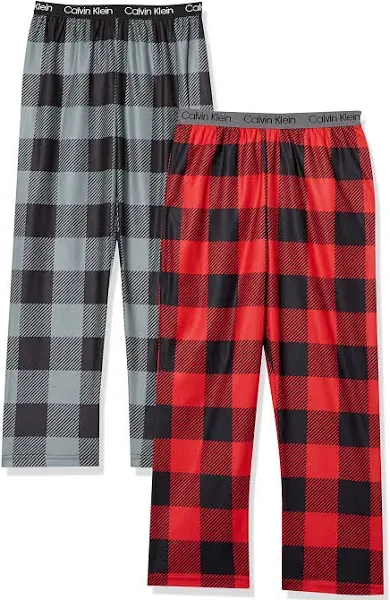 Calvin Klein Boys' Sleepwear Super Soft Brushed Micro Pajama Pants (2 Pack)