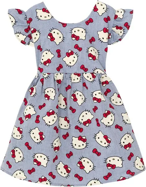 Hello Kitty Girls Chambray Dress