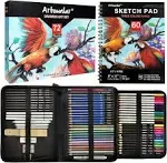 Artownlar 72 Pack Drawing Sketching Set with 8x11" Sketchbook | Pro Art Supplies Kit for Artist Adults Teens Beginner | Graphite Charcoal, Watercolor