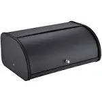 Hilfa Stainless Steel Bread Box with Roll Up Lid, for Easy Kitchen Counter Storage, Bread Bin Holder,17.5X11.5X7.5 inch, Matte Black,SB3100-MB