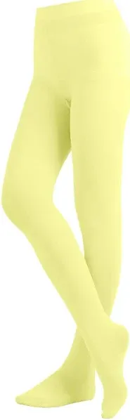 EMEM Apparel Women's Solid Colored Opaque Microfiber Footed Tights