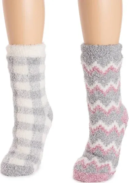  Women&#039;s Cozy Sherpa Lined Cabin Sock (2 Pair Pack) Small-Medium Md Grey Hthr