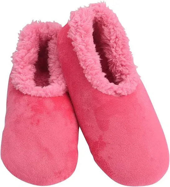 Snoozies Sherpa-Lined Slipper Socks for Women - Fuzzy, Cute, and Cozy Slippers for Women with Non-Slip Sole - Washable House Slippers