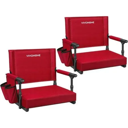 Arlmont & Co. 2-Pack Portable Stadium Seats with Back Support and Cushion