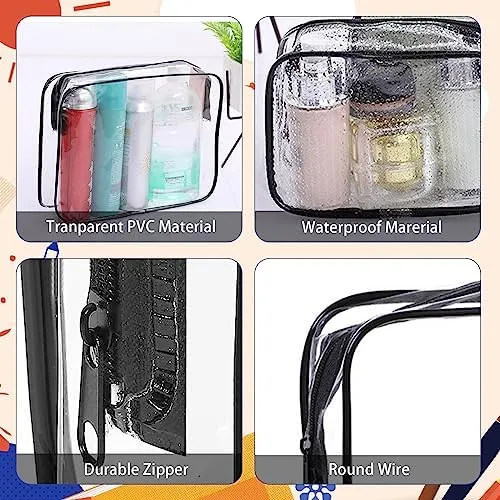 YedsIntu 16 Pieces Clear Makeup Bags Bulk TSA Approved Toiletry Bag for Travel