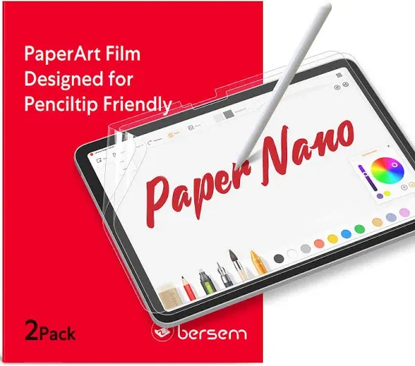 bersem 2-Pack Paper Nano Screen Protector for iPad Air 11 Inch 2024 / iPad 10th Generation 2022 / iPad Pro 11 2024