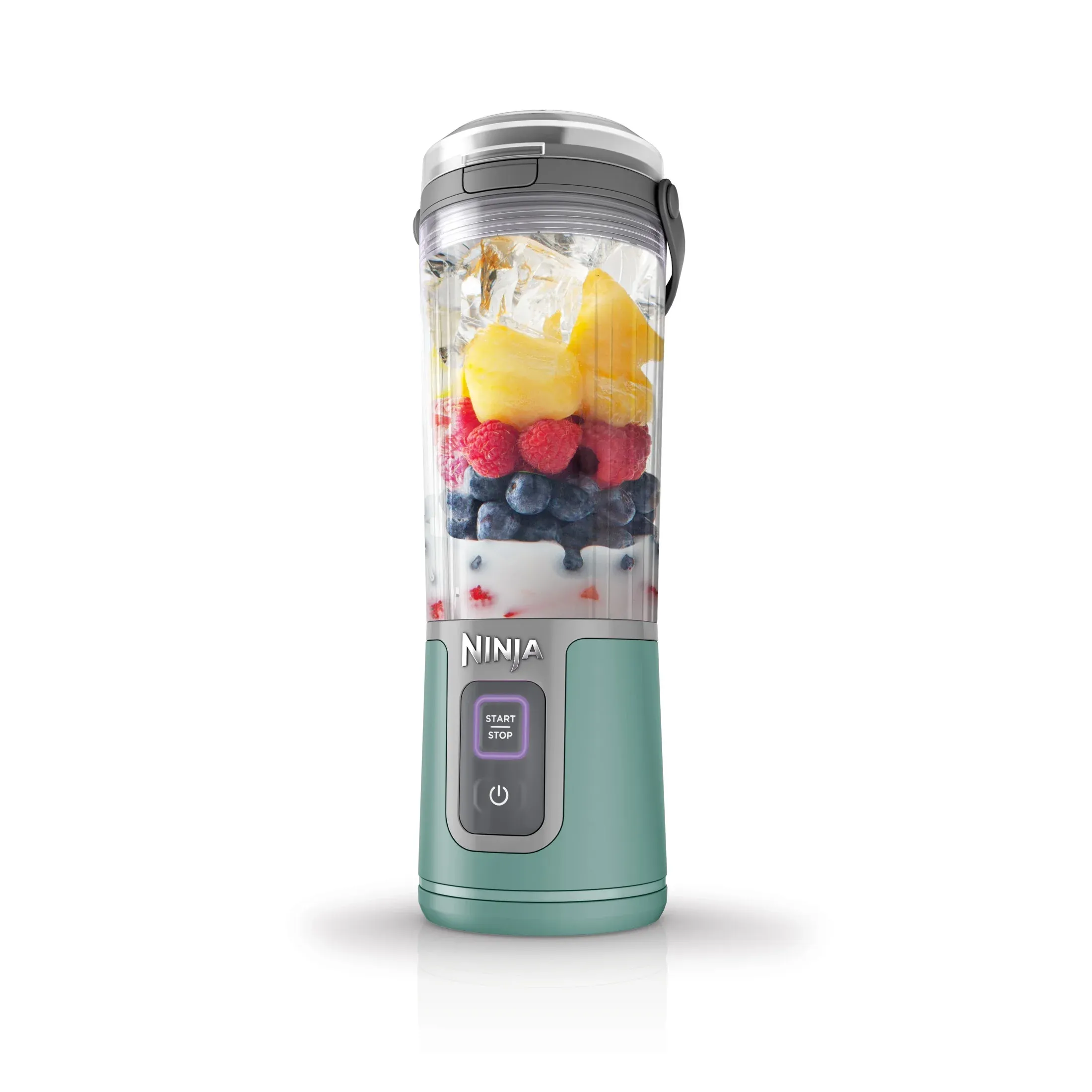 Ninja Blast 18oz Portable Blender with Flat Lid &amp; Blade Cover-Cranberr<wbr/>y Red-New