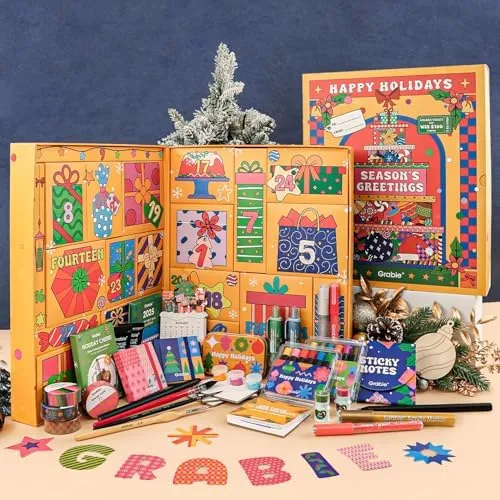 Grabie 2024 Limited Edition Holiday Advent Calendar Mystery Box with 24 Handc...