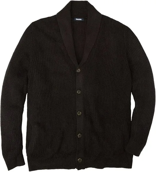 KingSize Men's Big & Tall Shaker Knit Shawl-Collar Cardigan Sweater