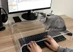 Anti-Cat Clear Acrylic Keyboard Cover Laptop Keyboard Protector PC Desk Stand