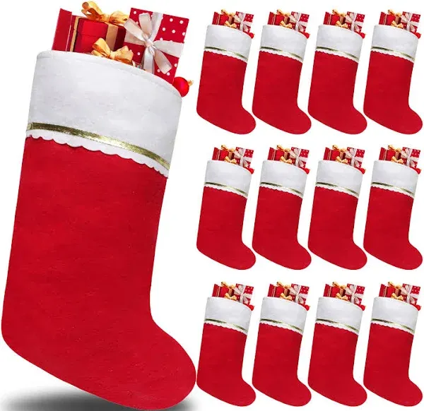 Tokforty 12 Pack Felt Christmas Stockings