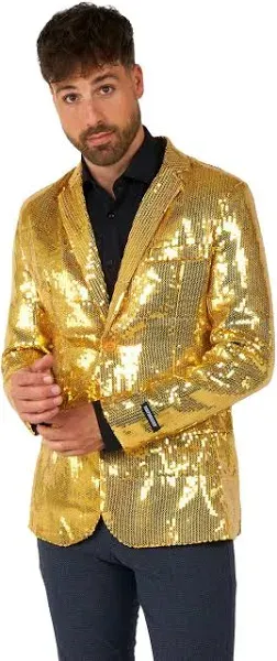 Suitmeister Men's Sequins Gold Blazer, Large