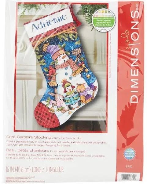 Dimensions Cute Carolers Counted Cross Stitch Stocking