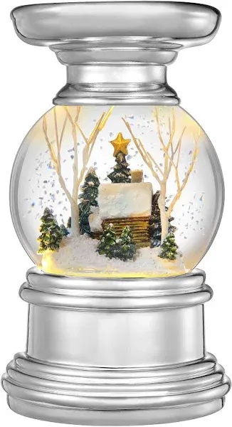 Haute Decor Snowburst Christmas Snow Globe Candle Holder