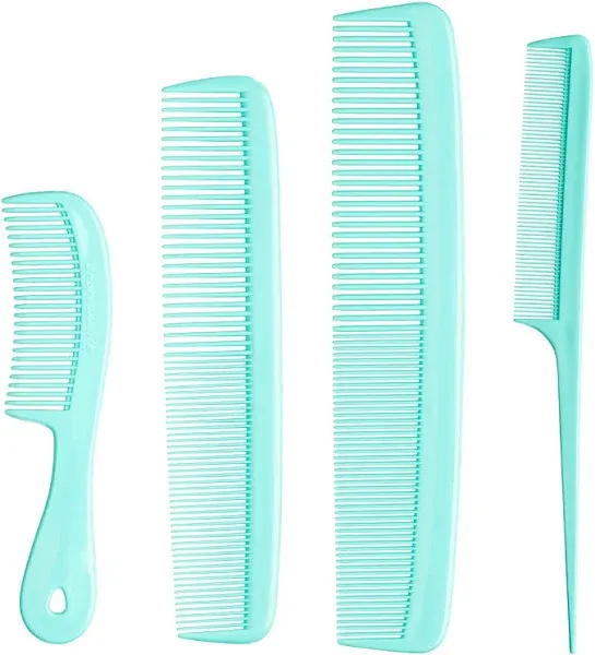  4 Piece Professional Comb Set - USA MADE - Fine Pro Tail 4 Piece Set Black