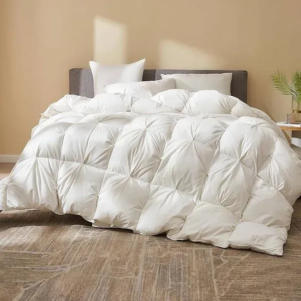 Feather Down Fiber Comforter Size Hotel Collection Fluffy Duvet King White