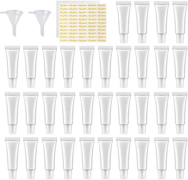 HRLORKC 110pcs 10ml Empty Tubes Lip Empty Lip Gloss Containers for Lip Gloss Balm Cosmetic