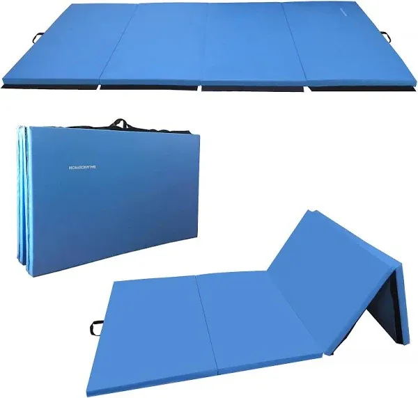 All Purpose 4'x8'x2" Extra Thick High Density Anti Tear Gymnastics Gym Folding Exercise Aerobics Mats, Multiple Colors Available