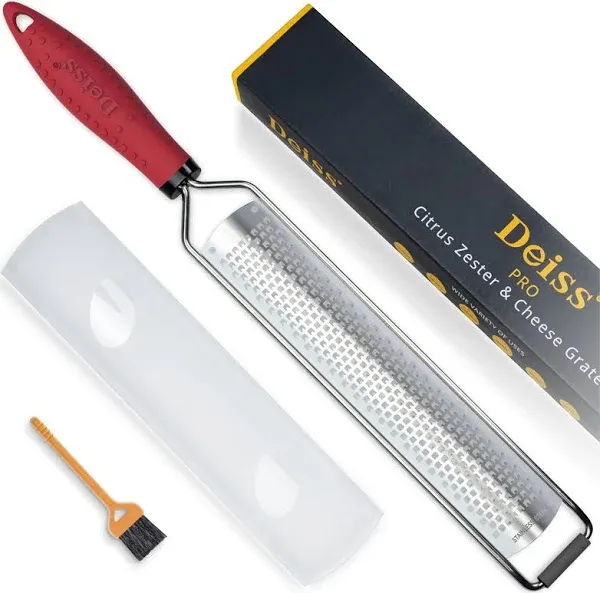 Deiss Pro Lemon Zester & Heavy Duty Cheese Grater & Vegetable Grater — Parmesan Cheese