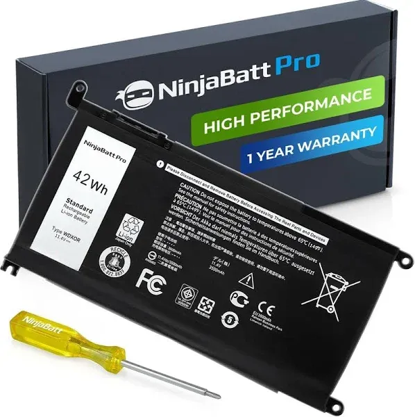 NinjaBatt Battery for Dell WDX0R YRDD6 (Except 5580) P69G FW8KR Inspiron 13-17 5000/7000 Series, 7573 7378 5567 7579 5767 5379 5579 5584 7569 5368 7368 7278 7375 5770 5482 5378 - [42Wh/11.4v]