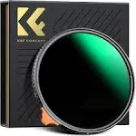 #971. K&amp;F Concept 82mm Putter Variable ND Filter ND2-ND400 28 Multi-Layer