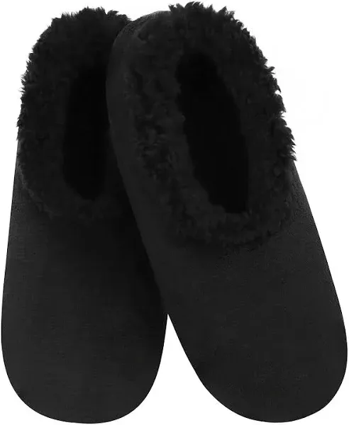 Snoozies Sherpa-Lined Slipper Socks for Women - Fuzzy, Cute, and Cozy Slippers for Women with Non-Slip Sole - Washable House Slippers