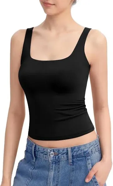 PUMIEY Square Neck Sleeveless Top