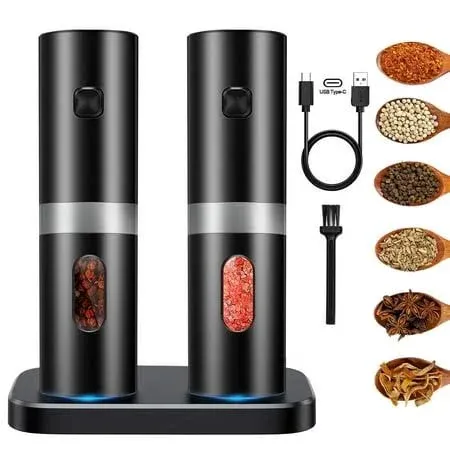 Rechargeable Electric Salt and Pepper Grinder Set