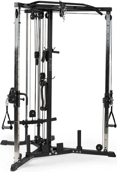 Titan Fitness Plate-Loaded Functional Trainer Cable Crossover Machine, Rated 600 LB Weight Capacity, LAT Tower Low Row Upper Body Specialty Machine