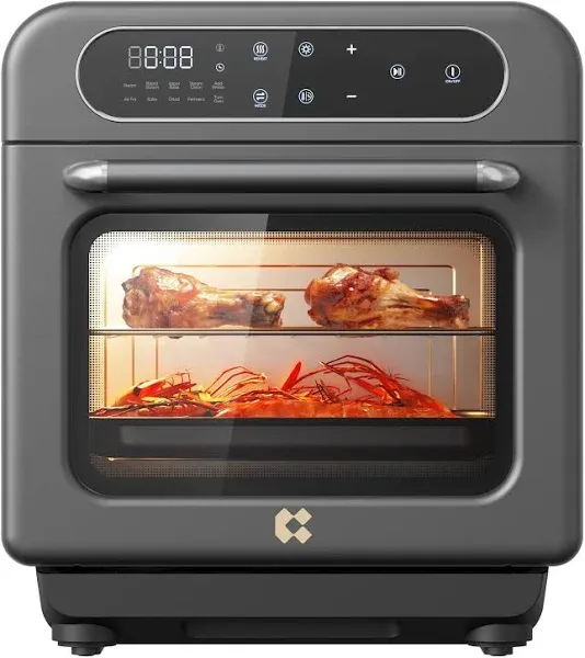 CIARRA 8-In-1 Air Fryer Steam Oven Countertop,12L Mini Toaster Oven with Steam, 