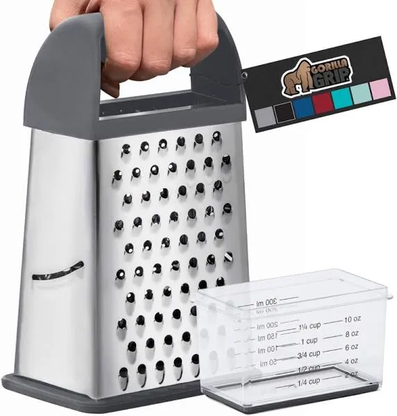 Gorilla Grip 4-Sided Stainless Steel Cheese Grater Graters