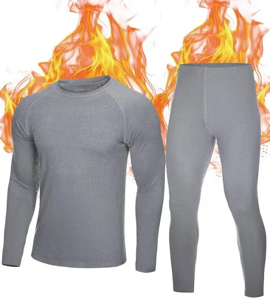 Roadbox Thermal Underwear for Men Fleece Lined Long Johns Base Layer, Extreme Cold Weather Winter Ski Thermals Top and Bottom Set