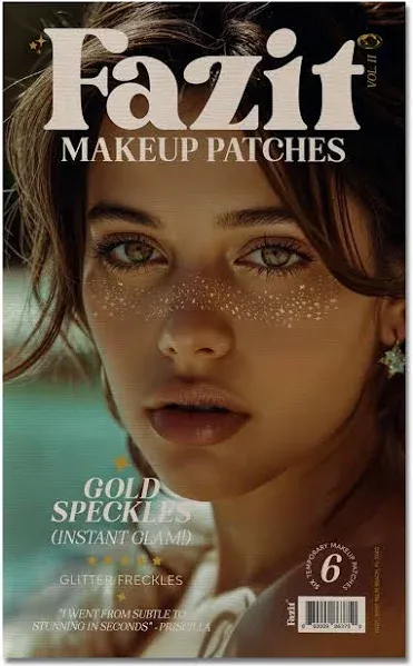 Makeup Patches - Gold - Face Glitter Makeup Speckles - Glow Up Makeup Patches...