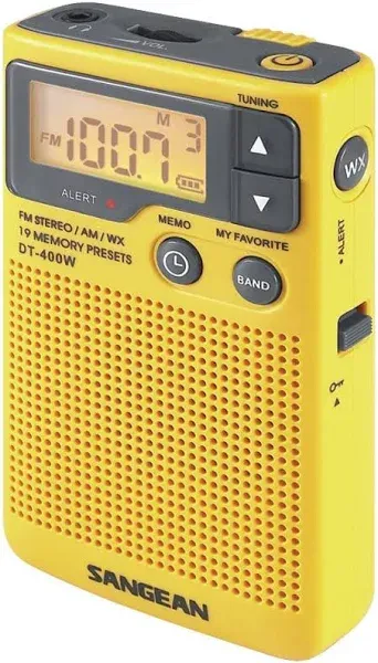 Sangean DT-400W AM/FM Digital Weather Alert Pocket Radio