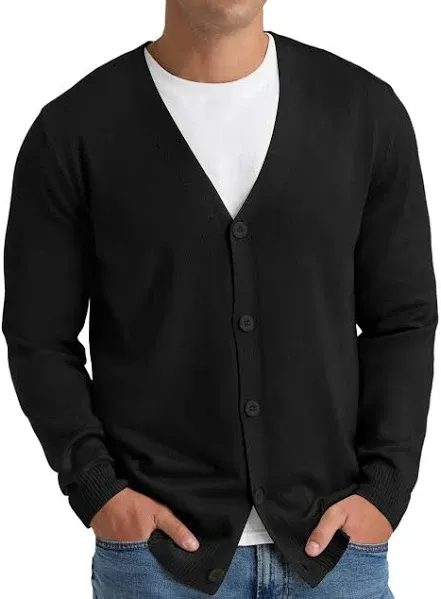 Harriton M425 Men's Pilbloc V-Neck Button Cardigan Sweater