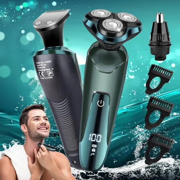 Viatia Electric Razor for Men New Upgrade Electric Shavers for Men Cordless Rechargeable 3D Rotary Men Shaver,Wet/Dry Mens Shaver,Waterproof Mens