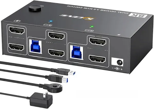 KVM Switch for 2 Monitors and 2 Computers