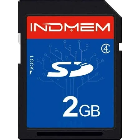 INDMEM SD Card 2GB Class 4 Flash Memory Card 2G SLC Stanard Secure Digital Cards (1PC)