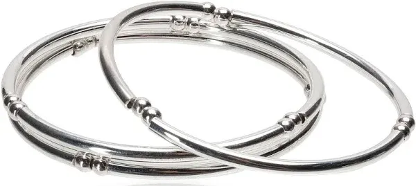 Nine West Women's Classics Silver-Tone Stretch Bangle Bracelet Set