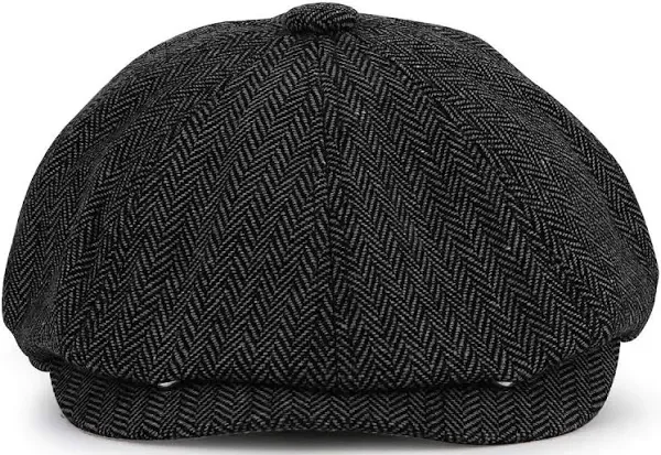 Newsboy Cap Baker Boy Hat Flat Caps - 8 Panel Peaky Herringbone Tweed Gatsby Hat Ivy Irish Cap for Men and Women