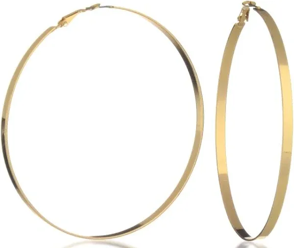 Guess Gold Flat-Edge Hoop Earrings