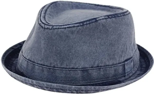 Men's Casual Vintage Style Washed Cotton Fedora Hat