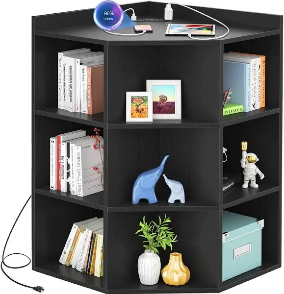 Corner Cabinet with USB Ports and Outlets