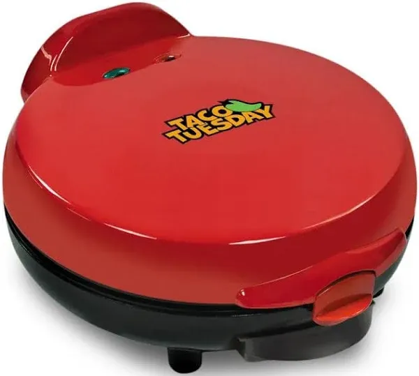 Taco Tuesday Deluxe 10 Inch  6-Wedge Electric Quesadilla Maker New Non Stick Red