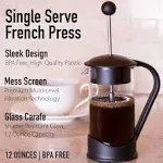 Clever Chef French Press Coffee Maker - Maximum Flavor, Superior Filtration, 2 Cup Capacity, Black