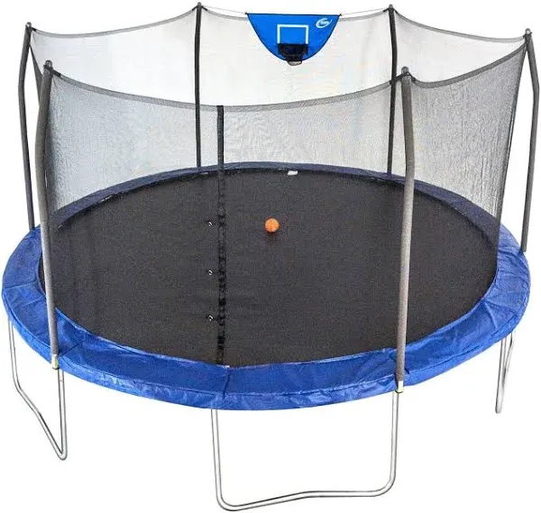 Skywalker Trampolines Jump N' Dunk Trampoline with Safety Enclosure and Basketball Hoop