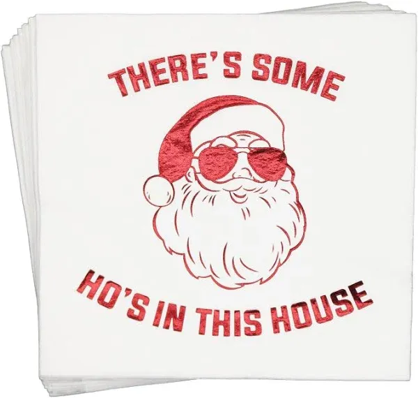 There’s Some Hos in This House Napkins, Funny Christmas Party Decorations, Ch...